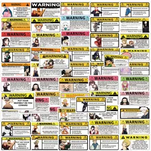10/30/50/100pcs Cool Anime Warning Stickers Danger Banning Attack on Titan Demon Slayer Cartoon Decals Laptop Phone Car Sticker
