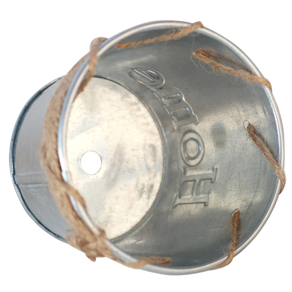 

Retro Flower Bucket Iron Portable Succulent Pot Home Flower Pot Decor for Patio