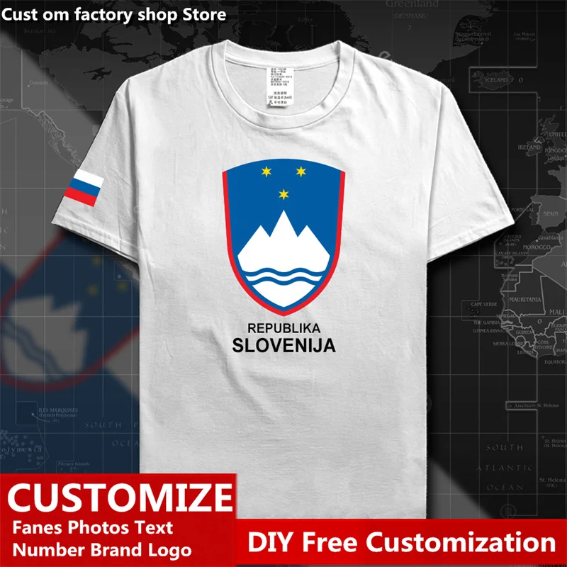 

Slovenia Slovene Country T shirt Custom Jersey Fans DIY Name Number Brand LOGO High Street Fashion Hip Hop Loose Casual T-shirt