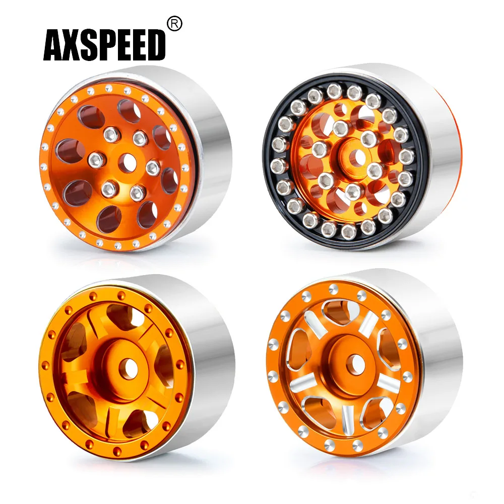 

AXSPEED 4 шт. 1,0 дюйма Оранжевый металлический Beadlock Колесные диски ступицы для Axial SCX24 90081 AXI00001 AXI00002 1/24 аксессуары для радиоуправляемых автомобил...