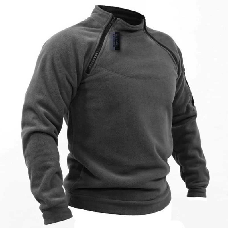 US Men's Tactical Outdoor Jacket Hunting Clothes Warm Zippers Fleece Pullover Men Windproof Autumn Winter Coat Thermal Underwear