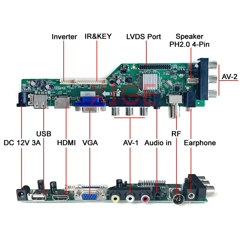Фото Для N173FGE-L13/L21/L23/L63/LA3 плата контроллера драйвера DVB-C/T AV/USB/DHMI/VGA 40-контактный LVDS 17,3 
