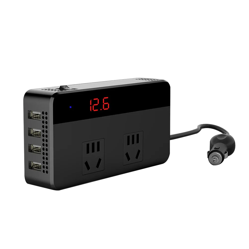 

Car Inverter 12V to 110V 24V to 220V Two Outlets Converter Inverter 4 USB 2.4A Fast Charging Adapter