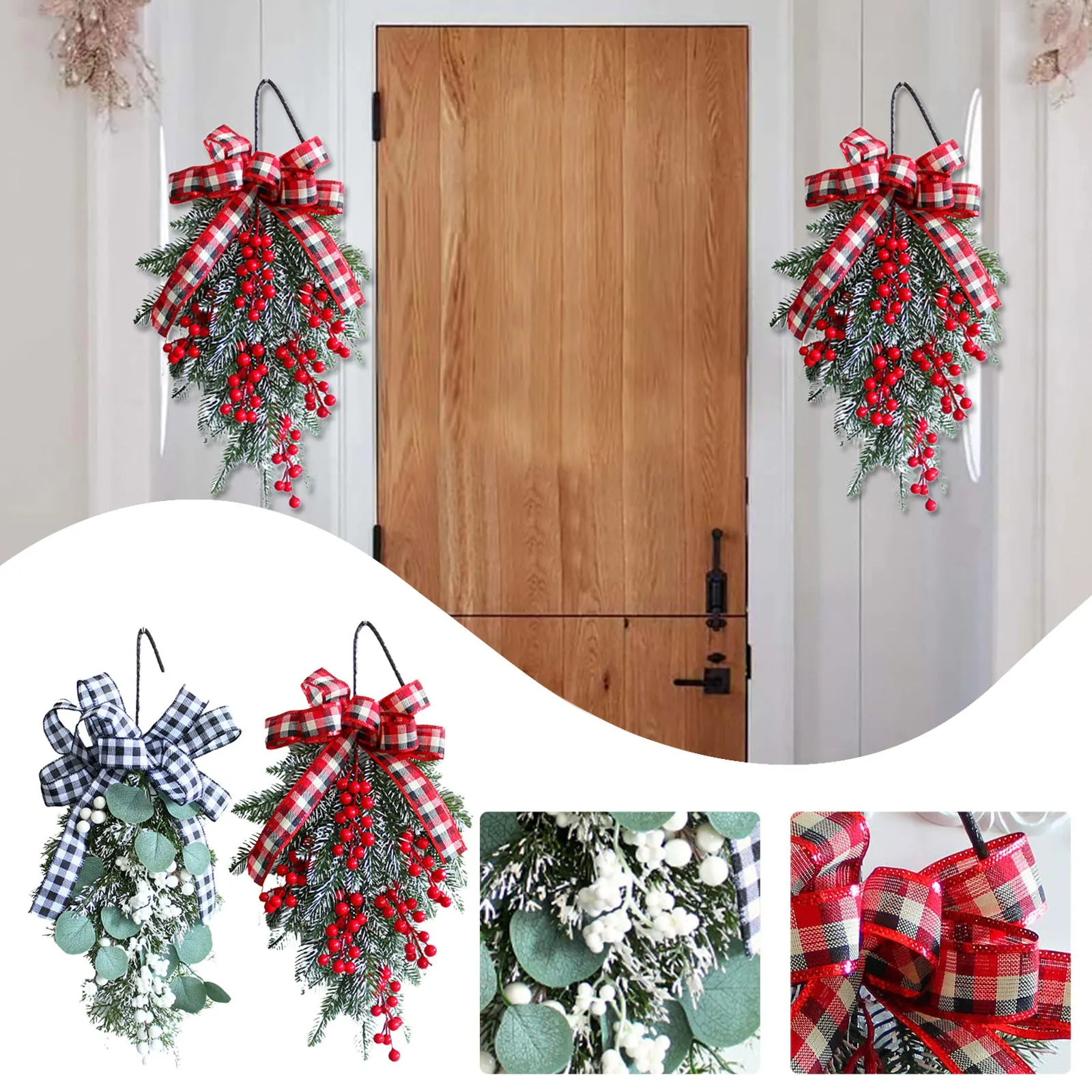 

1PC Wall Decor Decor Door Garland Garland Window Wreath Hanging Front Wedding Party Home Decorative Artificial Wreath Christmas