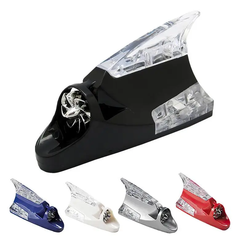 

Shark Fin Warning Light Universal Shark Fin Antenna Light Automobile Modeling Decoration Wind Power LED Flashing Lamp For Car