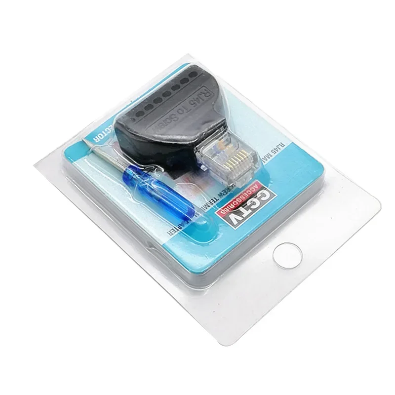 Фото Переходник RJ45 на 8-контактный винтовой блок с 8-контактной винтовой клеммой и разъемом RJ45 для разъема кабеля Интернета сетевого AV №3