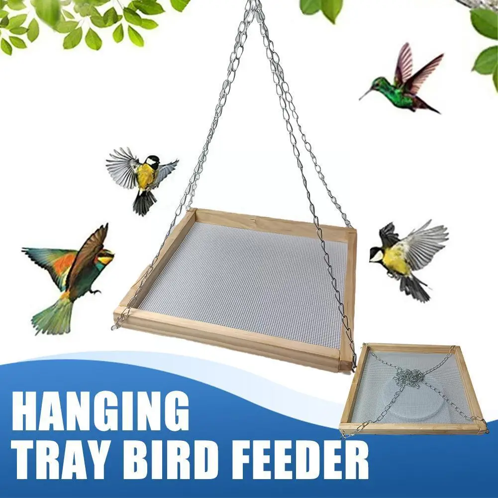 

Подвесная кормушка для птиц, поднос для ванны, деревянные кормушки для птиц, уличные принадлежности, кормушка для сада, украшение для птиц, к...