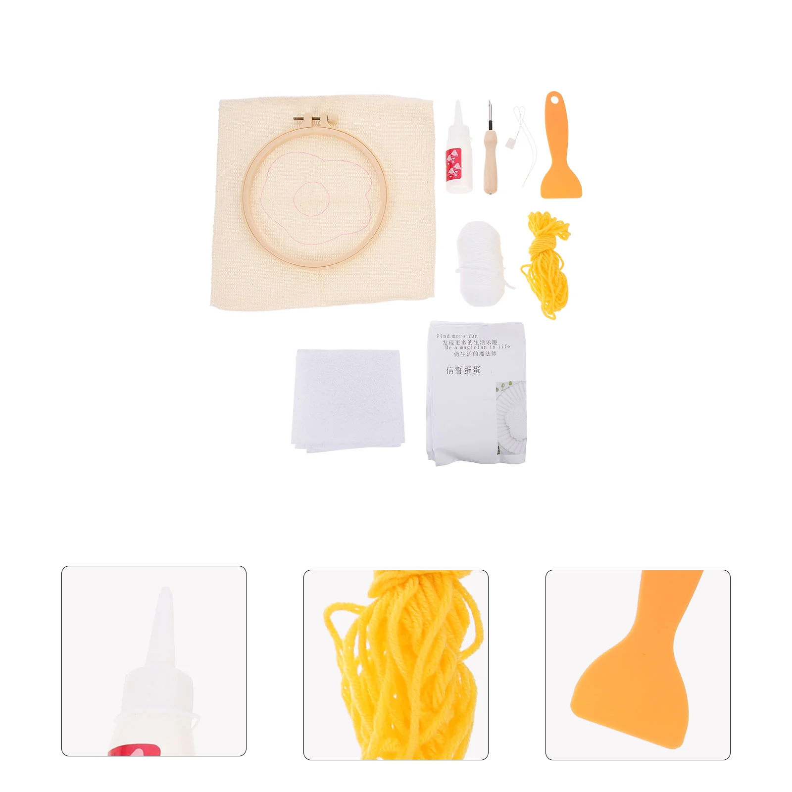 

Punch Needle Kit Coaster Embroidery Diy Material Starter Kits Crochet Clothrug Supplies Tool Fabric Materials Poke Pad Cup Tools
