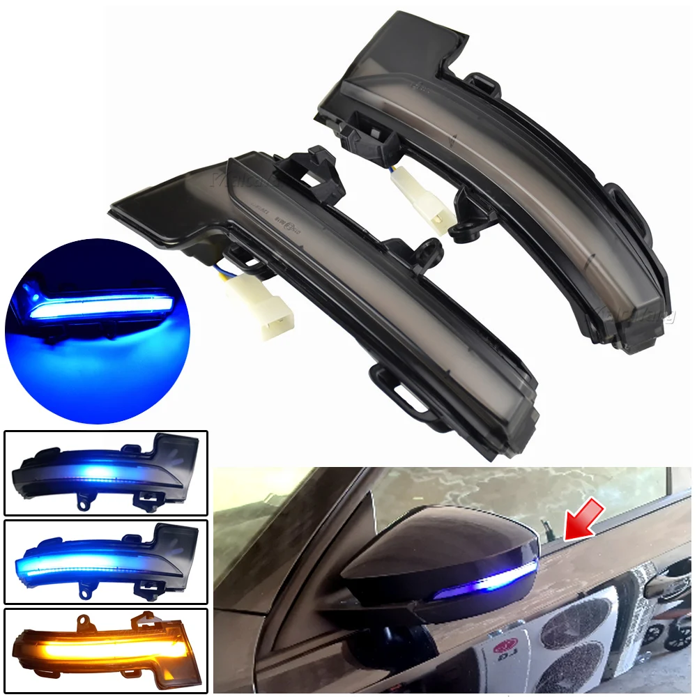 

2PCS Rearview Mirror Blinker Indicator LED Dynamic Turn Signal Light Lamp For Skoda Octavia Mk3 A7 5E 2014-2019 VW T-Roc T-corss