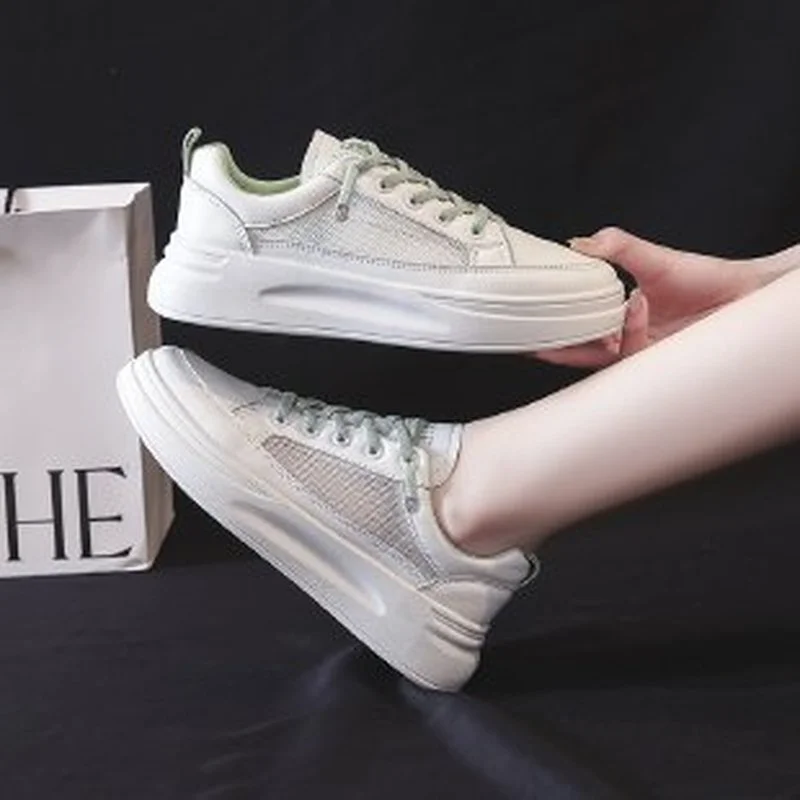 

Кроссовки женские спортивные, Вулканизированная подошва, модная обувь на платформе, белые, осень 2021