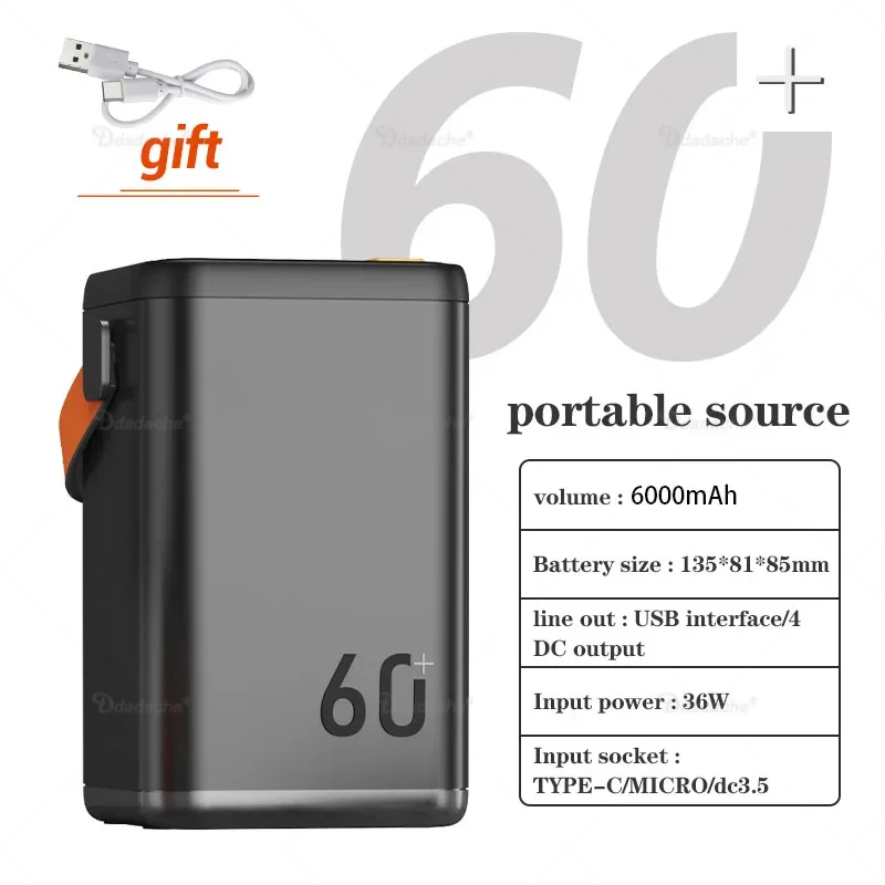 

100% NEW Outdoor Emergency Portable Mobile Power Supply Mobile Phone Charger 6000mah Power Bank 100% Large Capacity Power Bank