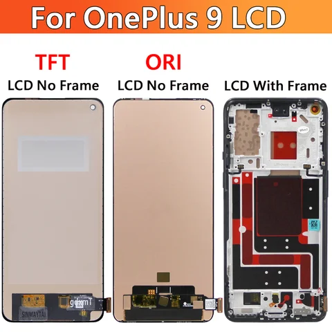 Super AMOLED для OnePlus 9 1 + 9 ЖК-дисплей с цифровым преобразователем сенсорного экрана в сборе для Oneplus 9 Pro Дисплей 1 + 9 pro Экран с рамкой