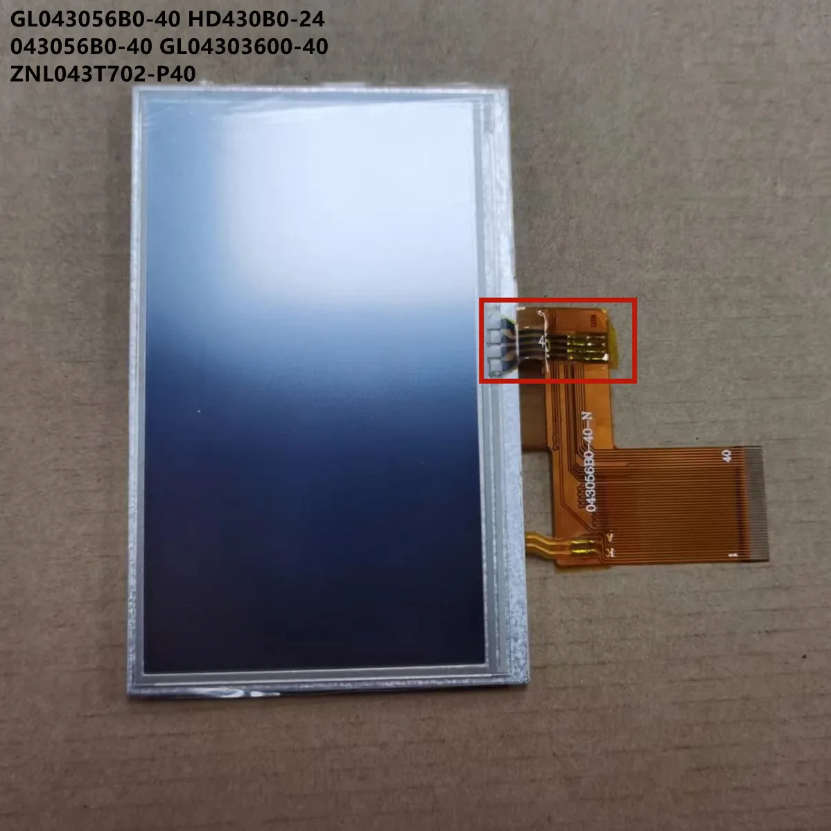 For Original 4.3 inch 40 Pin TFT LCD Display Common Screen GL043056B0-40 HD430B0-24 043056B0-40 GL04303600-40 ZNL043T702-P40