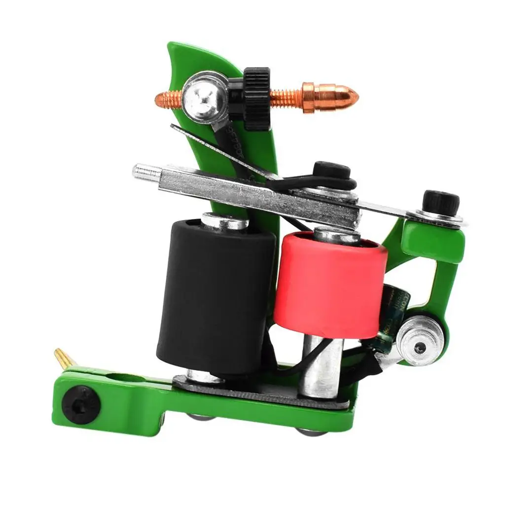 

Professional Aluminum 10 Wrap Coils Tattoo Machine Liner Shader Supply Green