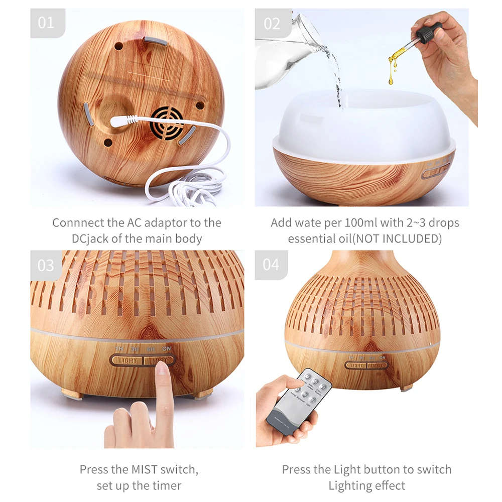 Увлажнитель воздуха аромадиффузор Электрический увлажнитель с дистанционным