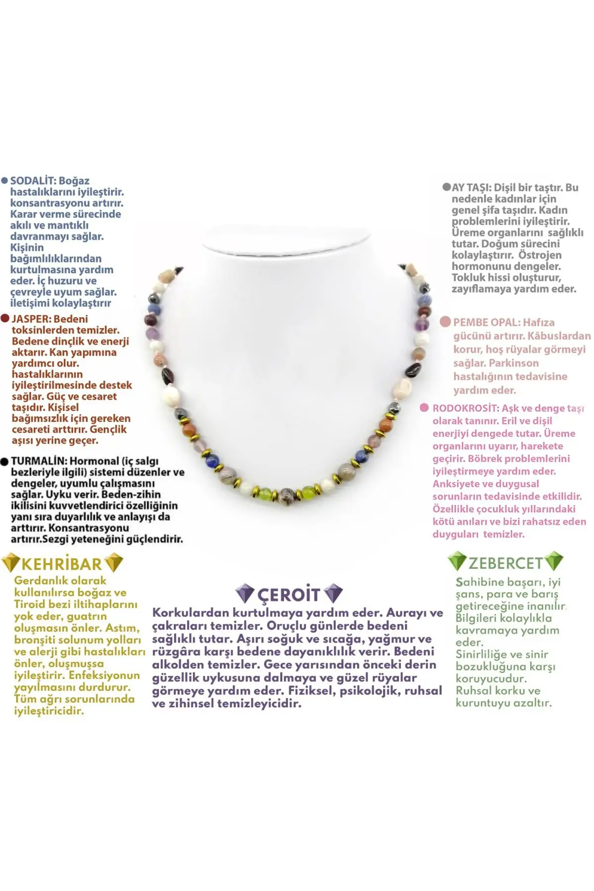 

Женское модное ювелирное ожерелье Cherip-Янтарь-хризотил-турмалин-родокроцид-яшма-Луна-кальдалит-розовое опаловое ожерелье