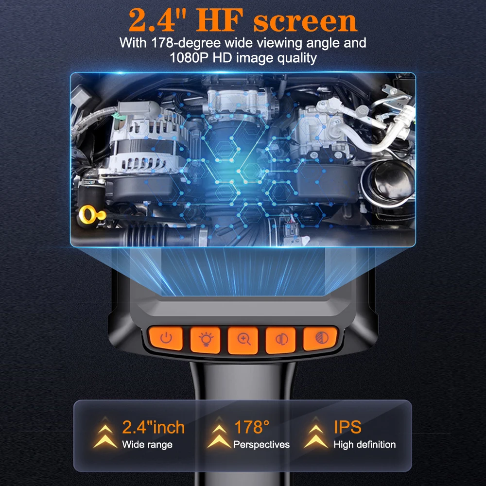 HD1080P 2 4-дюймовый IPS-экран для автомобильных труб канализационных IP67