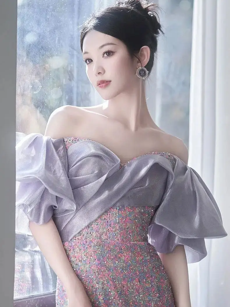 Великолепное платье-Русалка во французском стиле с открытыми плечами и