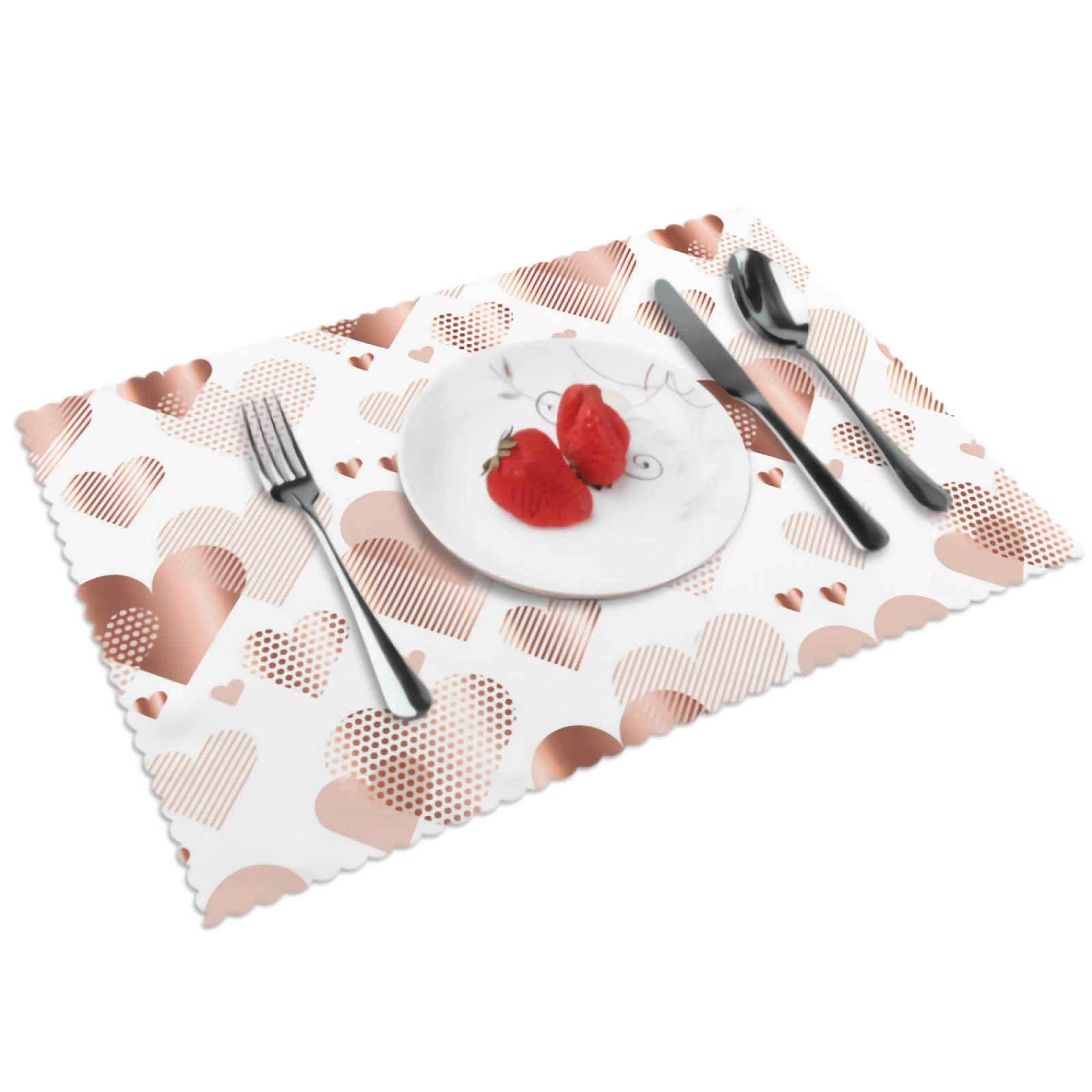 

Valentine's Day Placemats for Dining Table 12 x 18 inches Heat Resistant Table Placemats Set of 4 for Kitchen Dining Table
