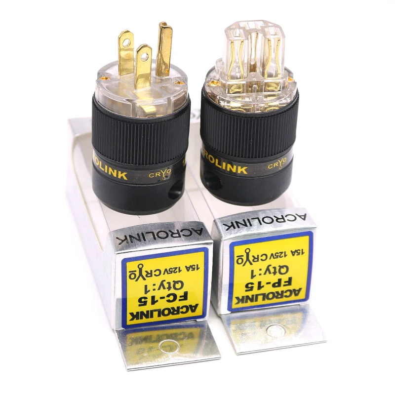 

Acrolink 196 градусов (CRYO) позолоченный штекер стандарта США, штекер IEC, Hi-Fi аудио аксессуары, штекер кабеля питания для «сделай сам»