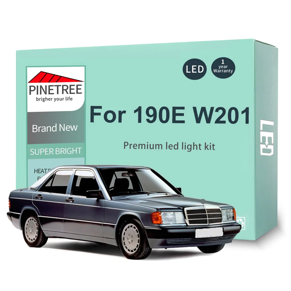 

Canbus Светодиодная лампа для освещения салона автомобиля Kit для Mercedes-Benz 190E W201 1982-1993, купольная карта, багажник, перчатка, подсветка номерного знака