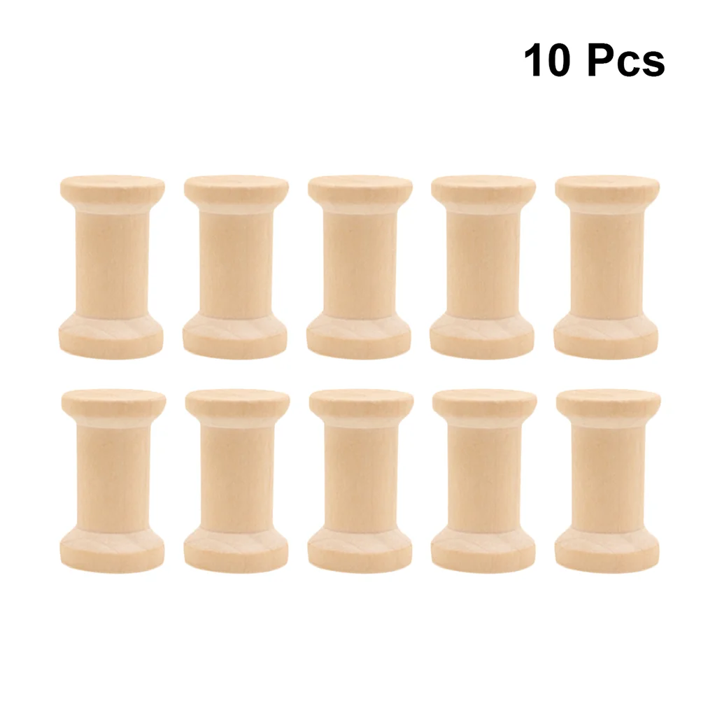 

10-Piece Empty Thread Spools Weaving Bobbins Craft Spools for Crafts