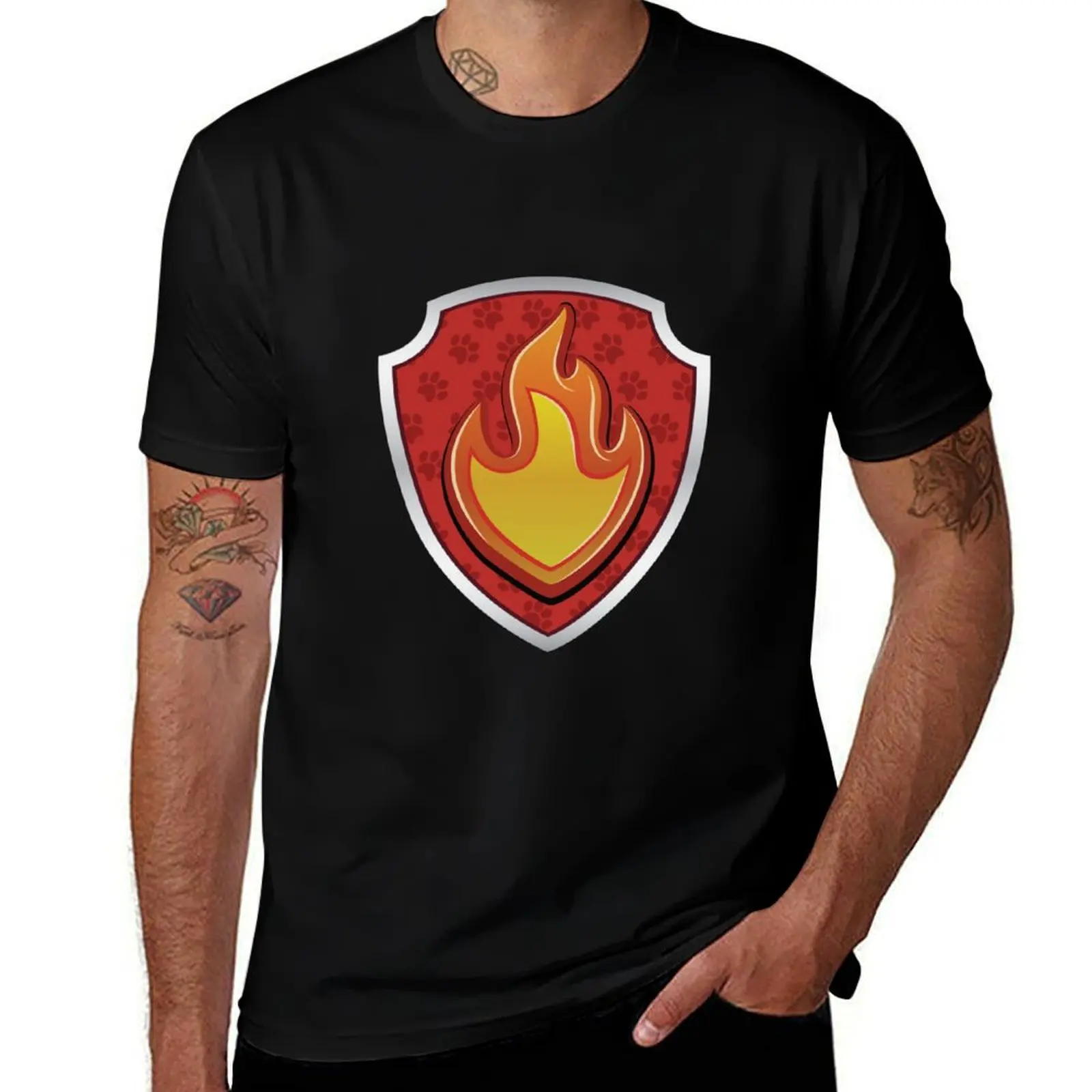 Фото Маршал, Файр Пап-таг? Футболка GraphicLoveShop больших размеров для тренировок с коротким рукавом №1