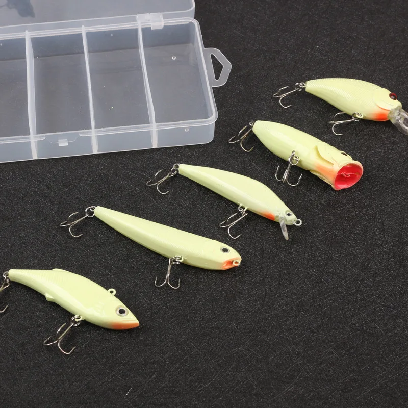 

5 шт., светящаяся жесткая приманка на весь тело для полных мужчин, карандаш, ВИБ, Мино, Боба, 3D светящаяся приманка, искусственная жесткая прим...