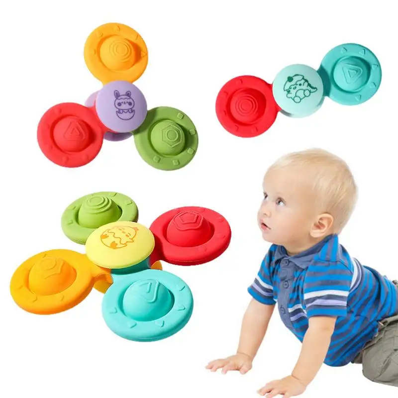 

Suction Cup Spinner Toys Sensory Toddler Bath Toy Dining Chair Toys Fidget Spinning Bath Toy Puzzle Education 0-3 Years Old