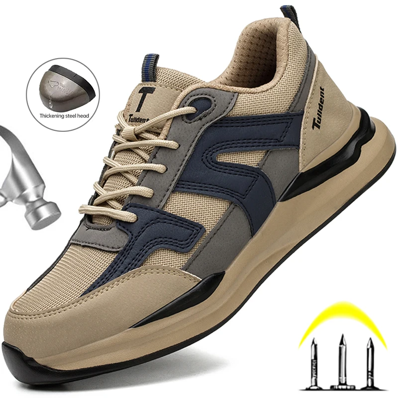 Рабочие кроссовки со стальным носком, Мужская защитная обувь ...