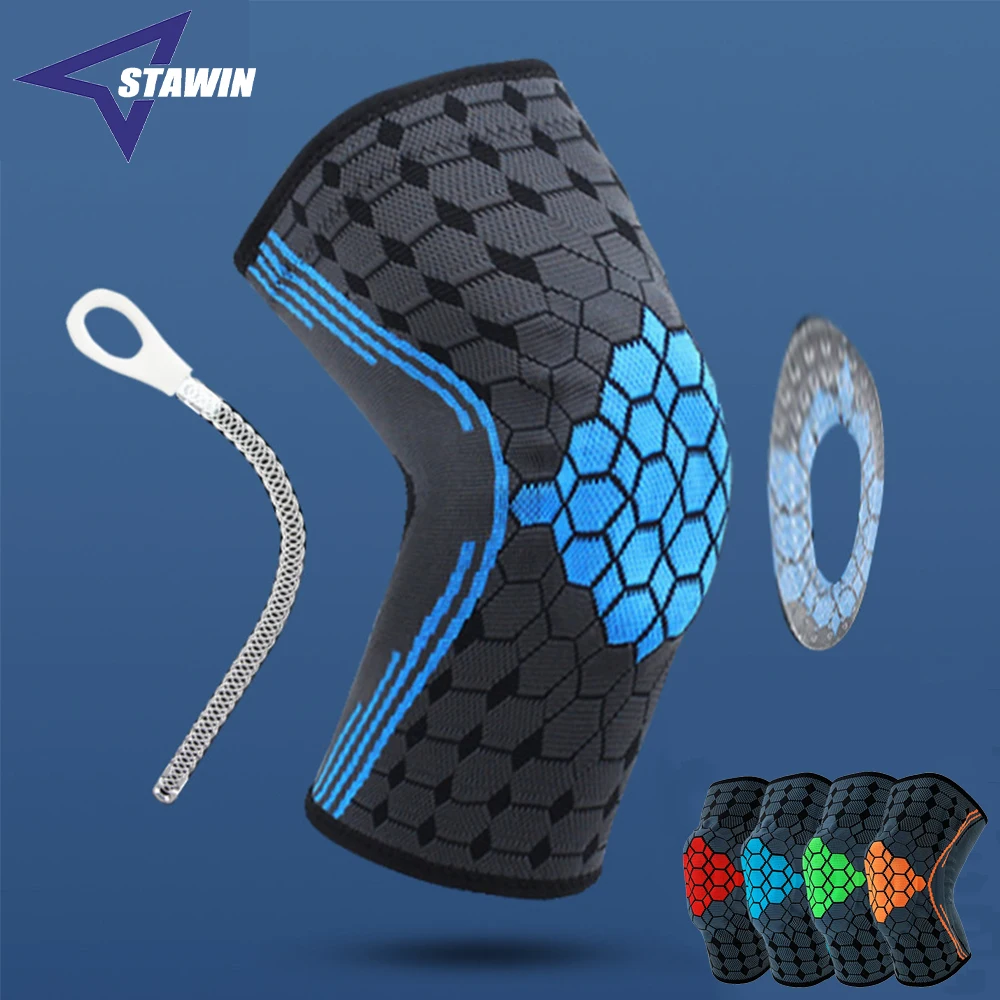 

1 PCS Sports Knee Patella Protector Brace Silicone Spring Basketball Running Compression Knee Sleeve Support Pad Brace Kneepads