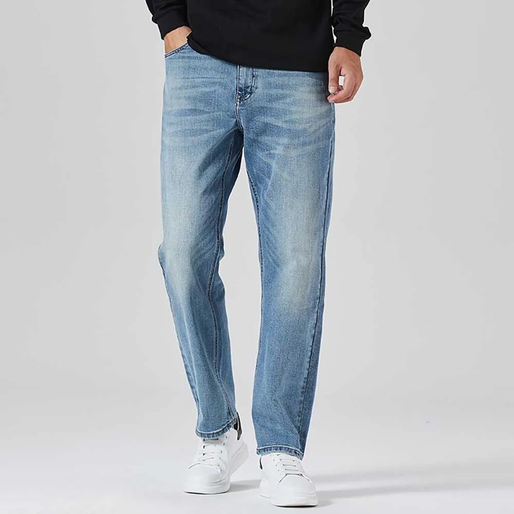 Spring New Fashion Denim Pants Men's Casual Jeans Straight Loose Baggy Trousers Streetwear Harem Clothing