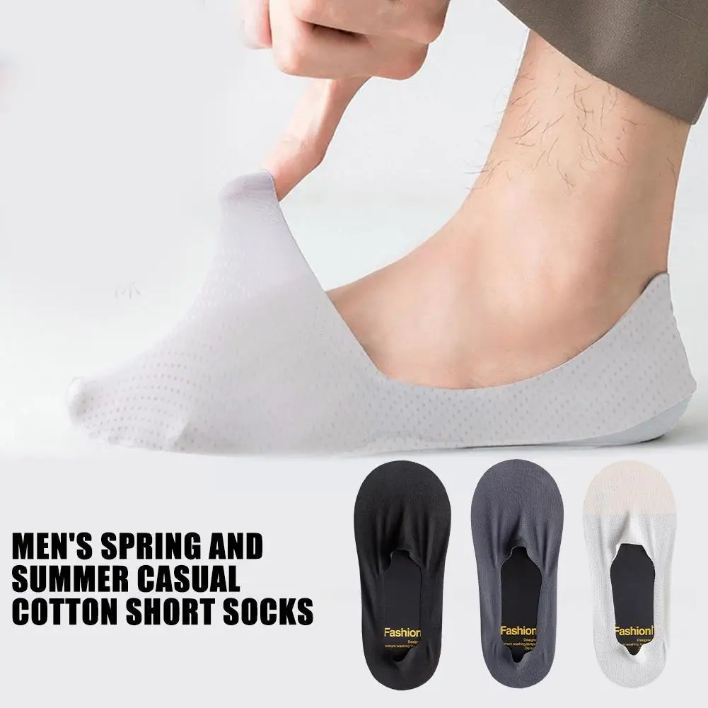 

Men Silicone Mesh Invisible Socks Shallow Anti-skid Business Pure Color Summer Thin Boat Unisex Socks Socks Classic X7Y5