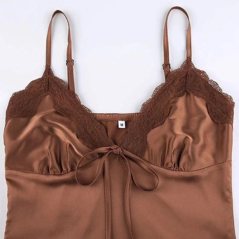 Шелковая ночная рубашка QWEEK Женская атласная летняя Сказочная платья 2021 | одежда