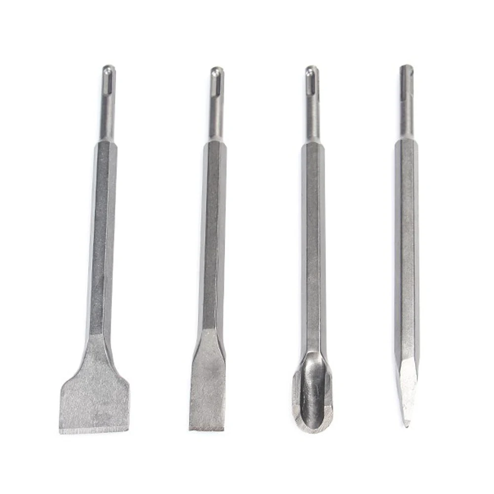 

4Pcs 250m Chisel Electric Hammer Pick Pointed Chisel Groove Gouge Flat Chisel SDS Plus Shank Drill Bit Break Concrete Brick Wall