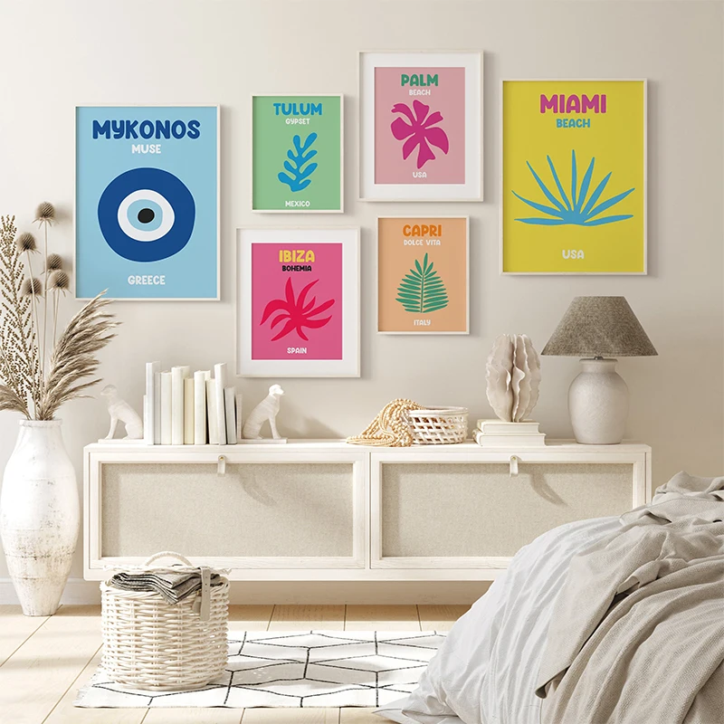 Плакаты Майами-Бич Ибица Капри Бонди миконо hd принты Картина на холсте