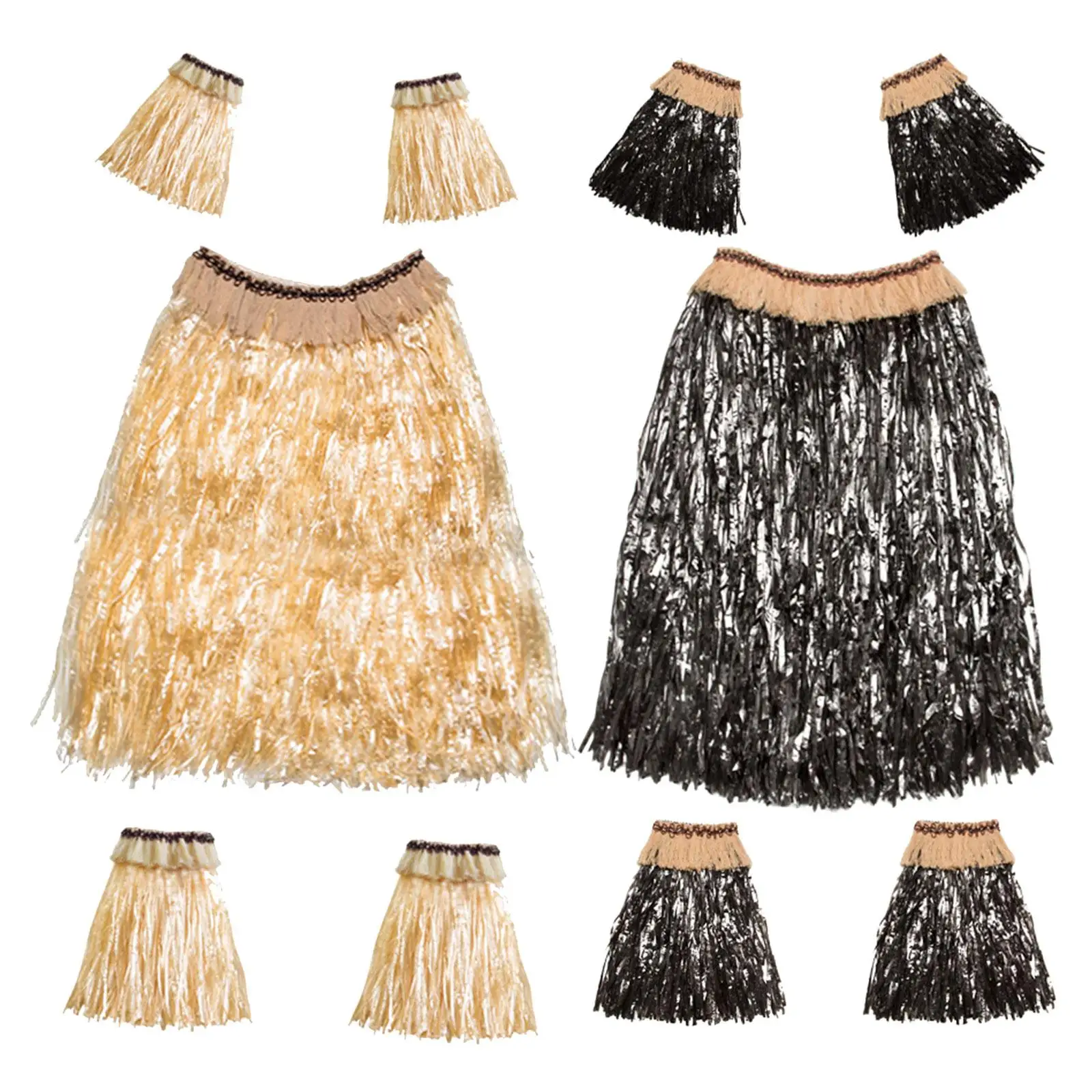 

Hawaiian Grass Skirt Costume Set Hawaiian Skirt for Luau Party Decorations Fancy Dress Carnival Stage Performance