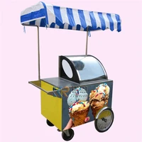 fashion italian gelato ice cream mobile push popsicle showcase freezers vending cart for outdoor