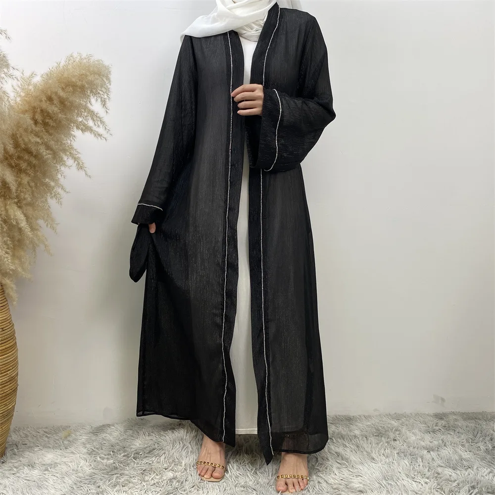 Открытое кимоно из Саудовской Аравии с бриллиантами абайя для скромных женщин