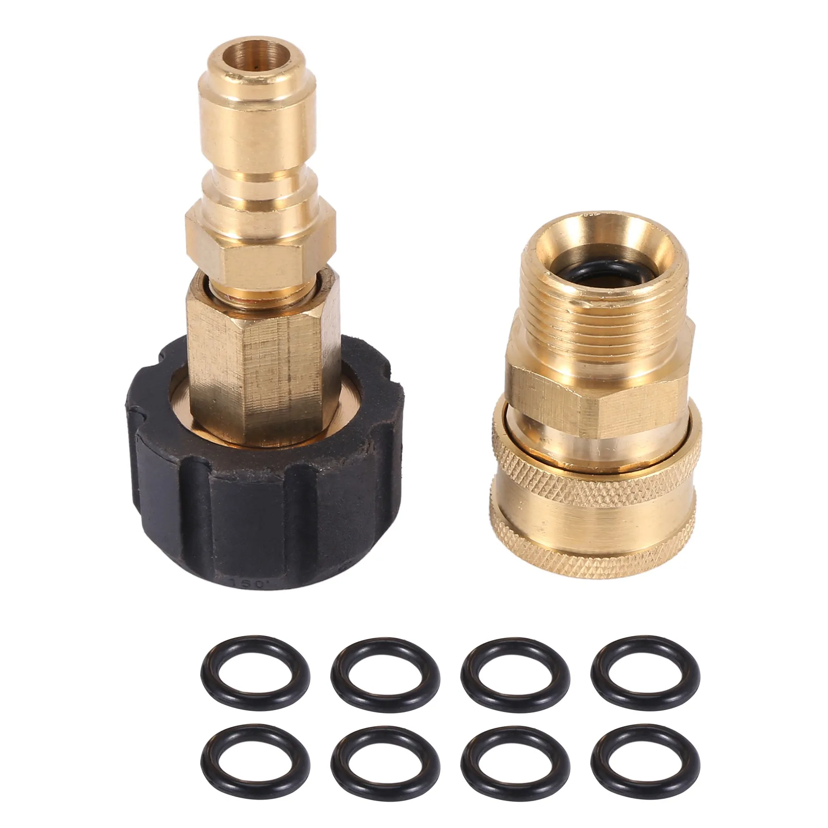 

Pressure Washer Adapter Set Quick Connector M22 14mm Swivel To M22 Metric Fitting M22-14 Swivel + 3/8 Inch Plug 3/8 Inch Quic