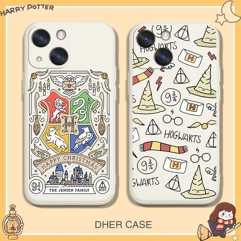 

Art LOGO Potters Wand Harries Phone Case For iPhone 6 6S 7 8 plus X XR XS 11 12 13 14 pro MAX 12 13 mini Liquid Rope Funda Cover