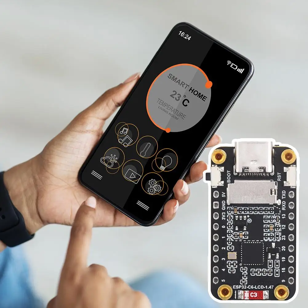 Дисплей макетной платы микроконтроллера поддерживает Wi-Fi BLE 6 Bluetooth и RISC-V 2 4 ГГц 5