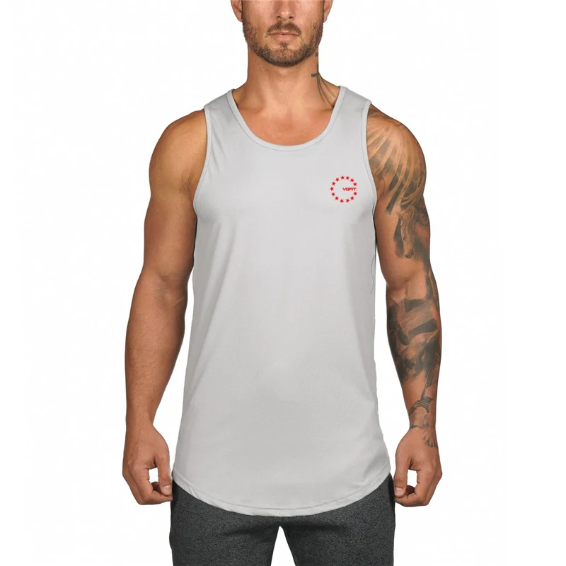 

New Fashion Mens Sleeveless Summer Mesh Breathable Running Vest Slim Men Gym Mesh Clothing Bodybuilding Fitness Tank Tops