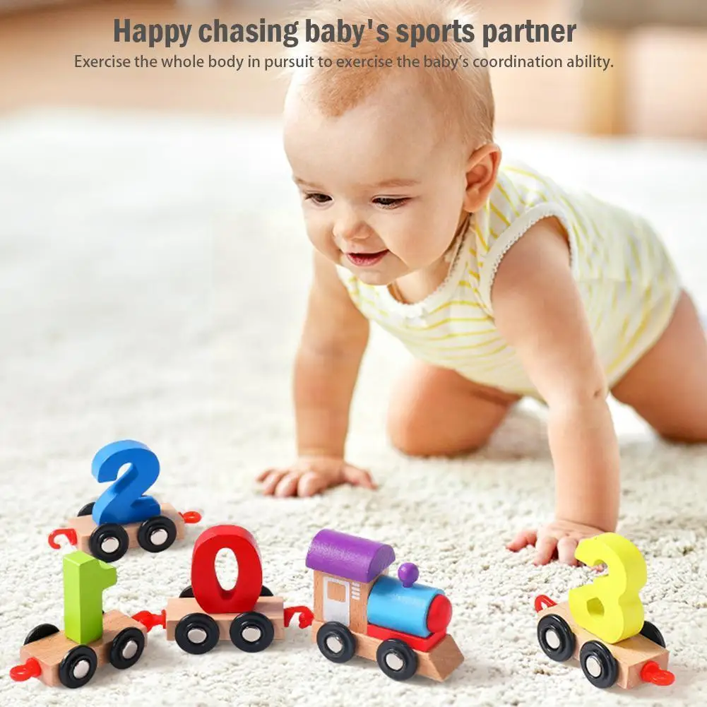 

Early Mini Educational Wooden Train Figures Education Music Railway Toddlers Toy Go Toy Baby Car Lights K6f4