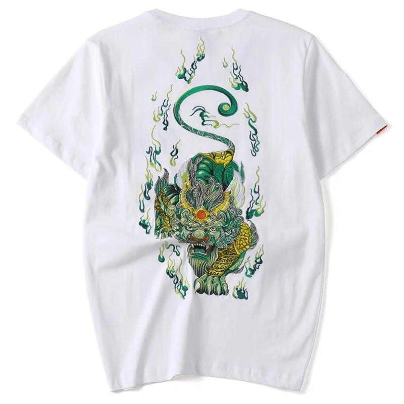 

Arrival 2023 New Cotton Casual O-neck Animal Brand Clothing T Shirt Men Spring And Summer Embroidery Male Youth With Short