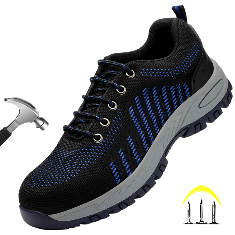 

CHNMR Breathable Insulated Men Safety Shoes Non Slip Steel Toe Cap Anti-Smash Work Construction Indestructible Platform Boots