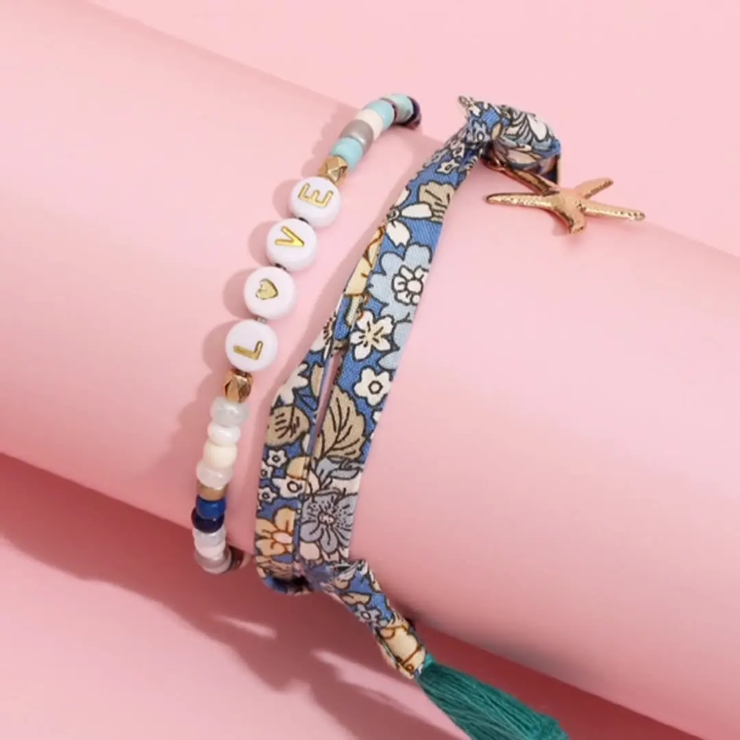 Heart Shell Star Charm Femme Gold Jewelry Set Bohemia Couple Bracelet For Women Men Friendship Bangle Love Wholesale |