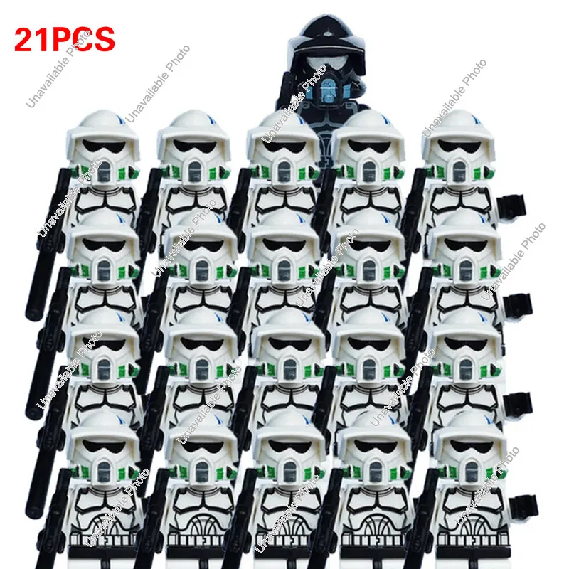 

21Pcs/Set Clone Troopers Snowtroopers 501 Building Blocks Brick Star Model Figures Wars Toy Kashyyyk 41st Elite Corps Kids Toys