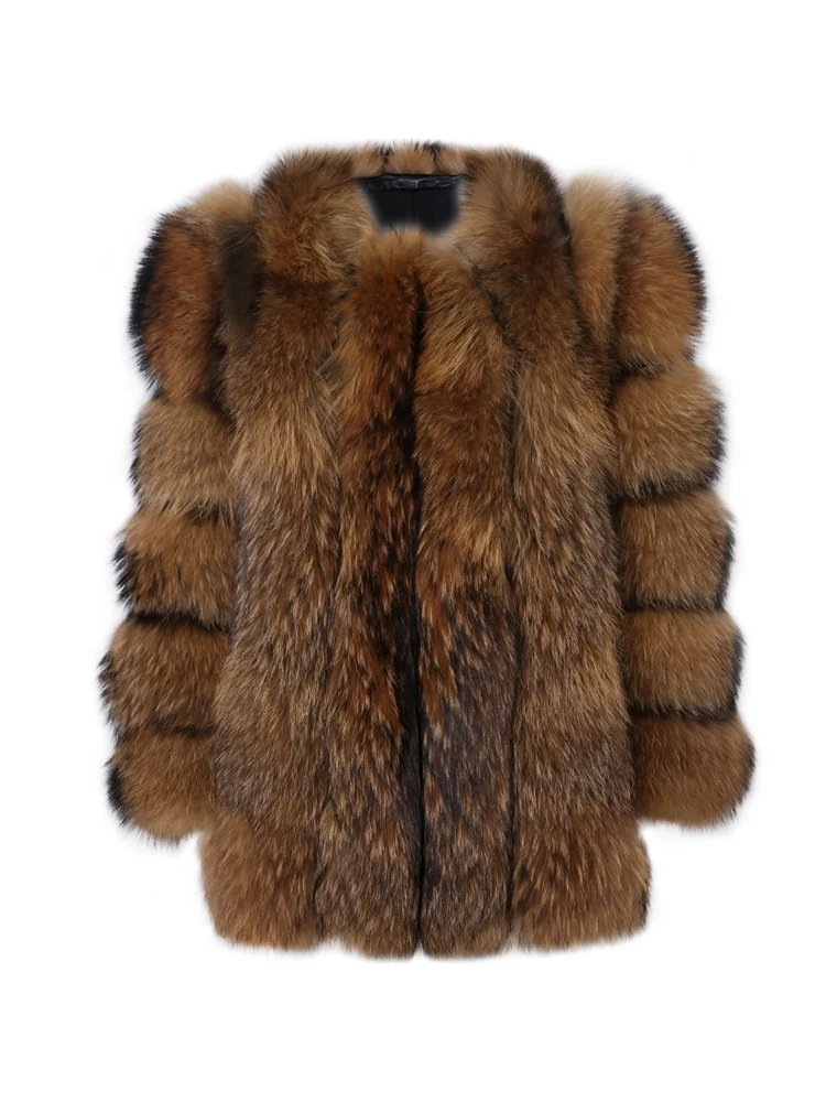 Enlarge FURYOUME Real Fox Fur Coat Winter Jacket Women Natural Fur Outerwear Thick Warm New Fashion Streetwear Brand Luxury