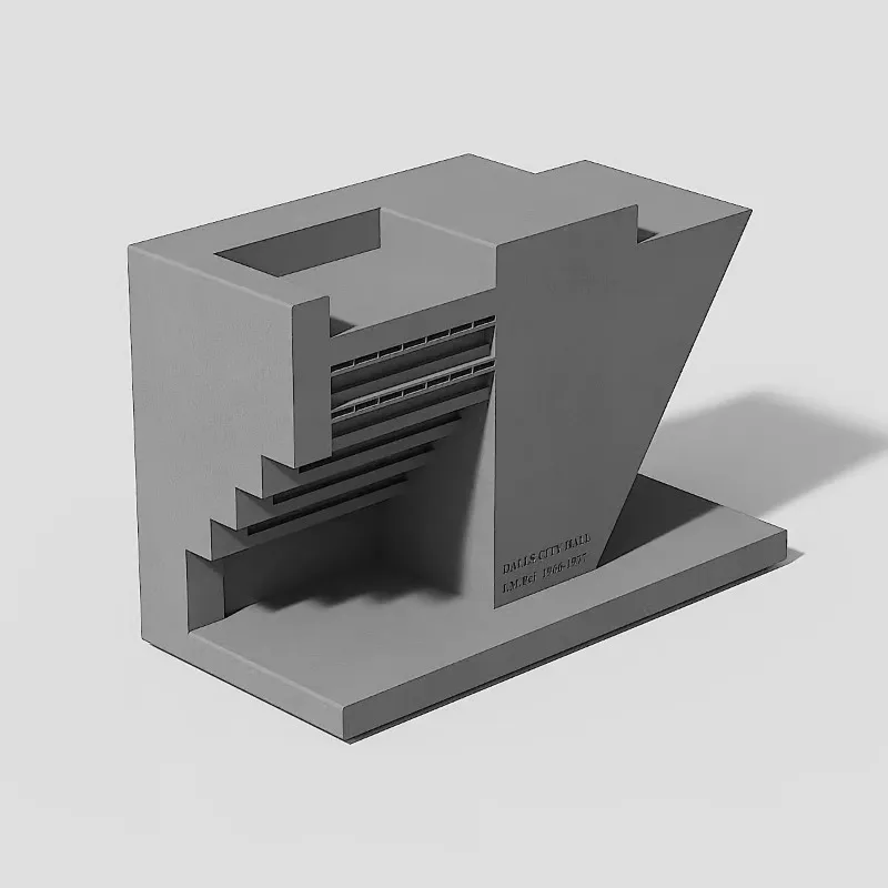 Dallas City Hall цементная модель здания орнамент современный простой дом гостиная